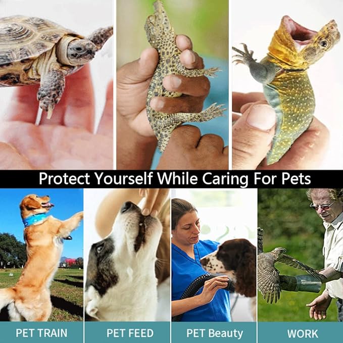 Hamiledyi Animal Handling Gloves 23.6in Bite Proof Anti-Scratch Protection Gloves Pet Grooming/Nursing/Wildlife Rescue Safety Work Gloves for Reptile Snake Iguana Cat Dog Falcon