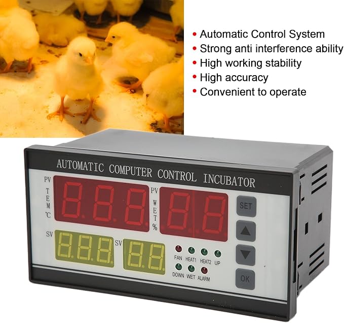 Egg Incubator Controller Thermostat Automatic Temperature Humidity Sensor 220V for Efficient Incubation