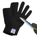 Cutting Gloves, Food Grade Level 5 Protection, Safety Kitchen Cut Gloves for Oyster Shucking, Fish Fillet Processing, Mandolin Slicing, Meat Cutting and Wood Carving. (Black-Small 2 Pairs)