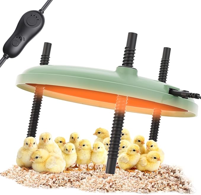 Chicken Brooder Heater, Adjustable Height &Temperature, 12" Metal Heating Plate, Easy Clean, Safe Use 35Watts Chick Warmer, Coop Heater, for Home Backyard Farm Warming Chicken Quail Duck Dog Cats