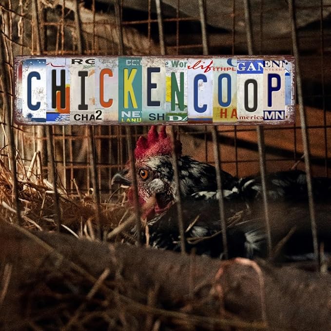 Chicken Coop Signs Chicken Sign Chicken Coop Accessories Vintage Funny Chicken Coop Metal Tin Signs Street Signs Home Wall Decor Farmhouse Kitchen Wall Decor 16 X 4 Inches