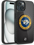 Head Case Designs Officially Licensed NHL Puck Texture Nashville Predators Gel Armor Case [Military Grade Drop Protection] Compatible with Apple iPhone 15