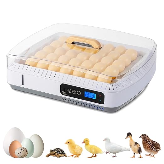 35 Egg Incubators for Hatching Eggs, Chicken Egg Incubator with Automatic Egg Turning and Temperature, Humidity Control, Water Alarm, Egg Hatcher Incubator for Chickens, Ducks, Geese, Birds and Quail