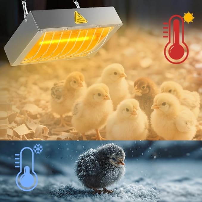 400W Chicken Coop Heater Bulb, Replacement Bulb Accessories for Chicken Heat Lamp, Brooder Heater Tubes for Chicks, Poultry, Pets, 4 Pack