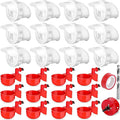 12 Pcs Chicken Feeder Kit and 12 Pcs Water Cup Kit, Gravity Poultry Waterer Cup and Poultry Feeder Port Set with Hole Saw and Sealing Tape, Chicken Feeder No Waste for Duck Bird Quail