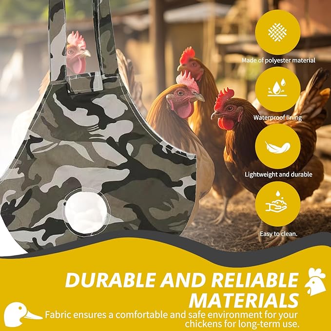 Chicken Holder Bag Chicken Medic Bag Chicken Carrier with Handle Chicken Supplies Catching Hand Bag for Hen Rooster Poultry Chicken Transport (Camouflage (1 Pack))