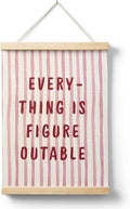 AQYIP Pink Everything is Figureoutable Inspirational Wall Art Decor, Trendy Pink and Red Positive Affirmations Poster Canvas Prints for Girls Bedroom Room Dorm Apartment Wall Decoration, 12x16 Inch