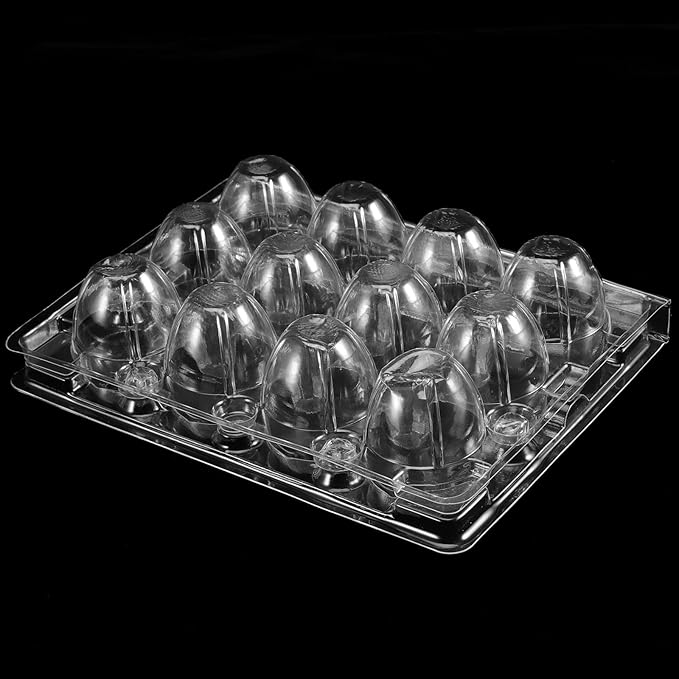 KEILEOHO 150 Pack 12 Grids Quail Eggs Cartons Bulk, Clear Quail Egg Dispenser Holder Case, PVC Stackable Quail Egg Trays Bulk Storage Box for Small Eggs, Pheasant, Pigeon, Grouse