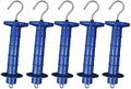 5 Pack Electric Fence Insulated Plastic gate Handle with Internal Spring and Double Ring end, Blue，for Electric Fence Gate Livestock Fence Agricultural Fencing and Pasture