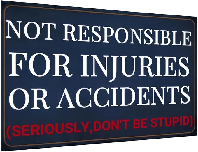 Funny Metal Tin Sign – Vintage Wall Decor for Garage, Bar, Man Cave, or Workshop, Humorous Warning Style Plaque, 12x8 Inch