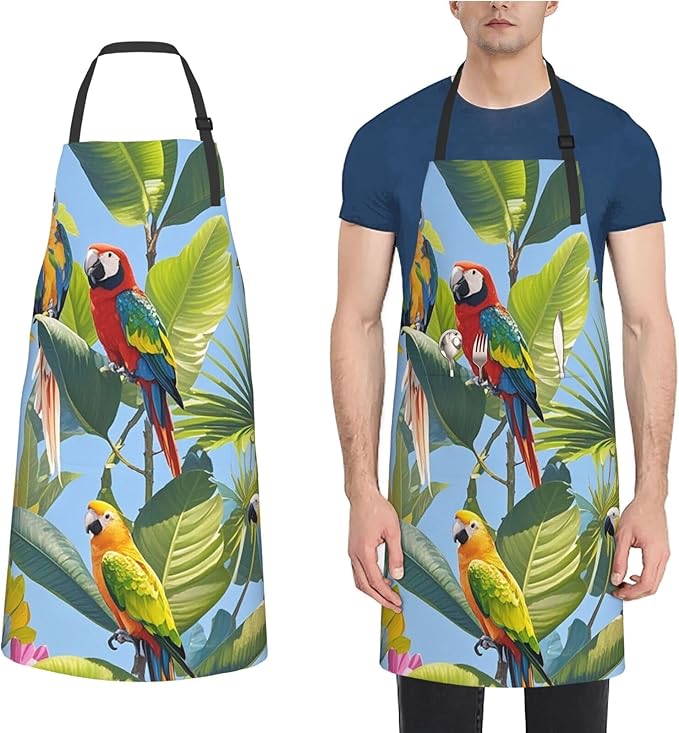 Waterproof Apron Adjustable Bib for Women Men Vintage Nautical White Ship Cooking Aprons Chef Bibs with 2 Pocket