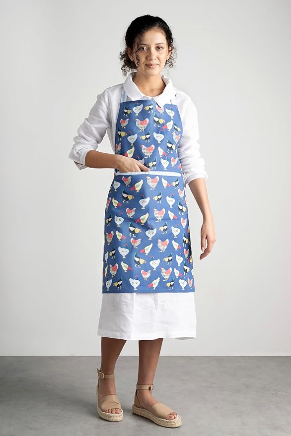 Maison d' Hermine 100% Cotton Apron for women with Pocket Kitchen Chef Apron for Men Cooking Easter Decorations