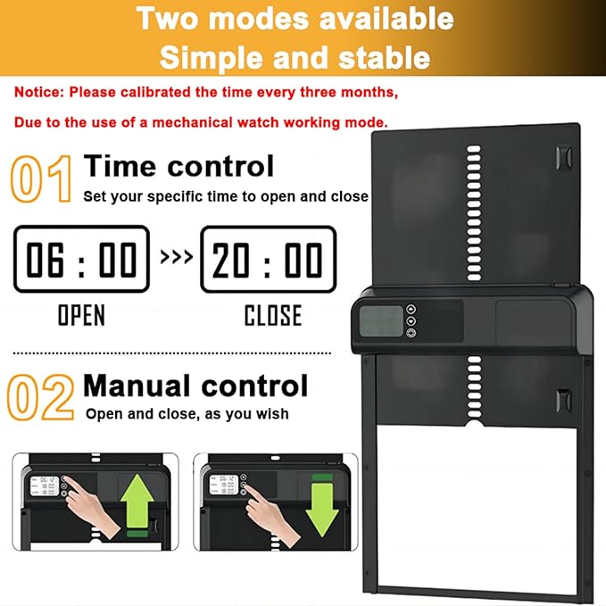 AUTENS Automatic Chicken Coop Door Aluminum Auto Coop Door Opener with Timer Control LCD Display Chicken Coop Door
