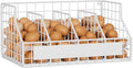 Egg Holder Countertop with 3 Dividers & Labels, 1 Tier Stackable Chicken Egg Baskets for Gathering Fresh Eggs in Small Space, Low Egg Organizer for Storage, Wall-Mounted, White