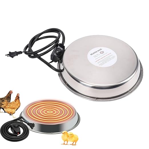Hyuduo Chicken Waterer Heating Base Thermostat Control Electric Heater with Upgraded Design for Plastic Metal Poultry Drinker Ducks Geese Turkeys (US Plug)