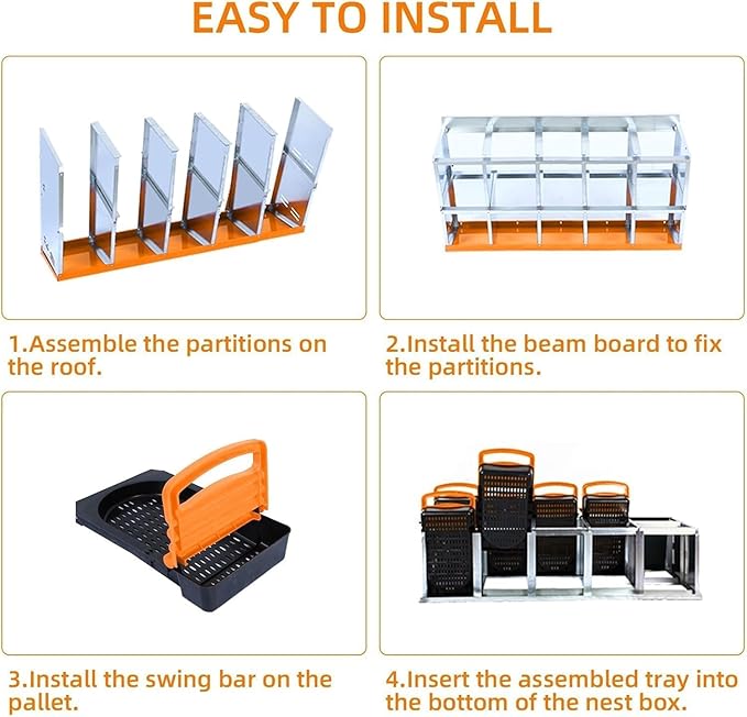 8 Hole Chicken Nesting Boxes - Nesting Boxes Chicken with Roll Away Design & Lid Cover,Easy Egg Collection, Hen Roosting Nest, Durable Poultry Laying Boxes for Hens