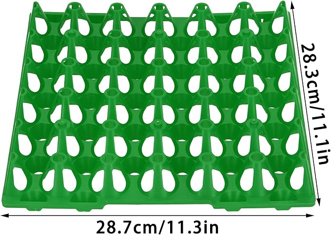 TOPINCN 5PCS Plastic Egg Tray, 30 Cell Egg Crates Holder Flats with Sturdy Stackable Design for Storage Transportation Home Farm Supplies (Green)