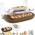 Incubators for Hatching Eggs,24 Egg Incubator with Automatic Egg Turning and Humidity Control,Egg Candler,Air Vent,360° Viewing for Chicken,Duck Eggs,Ideal for Farm,Classroom,Home Use
