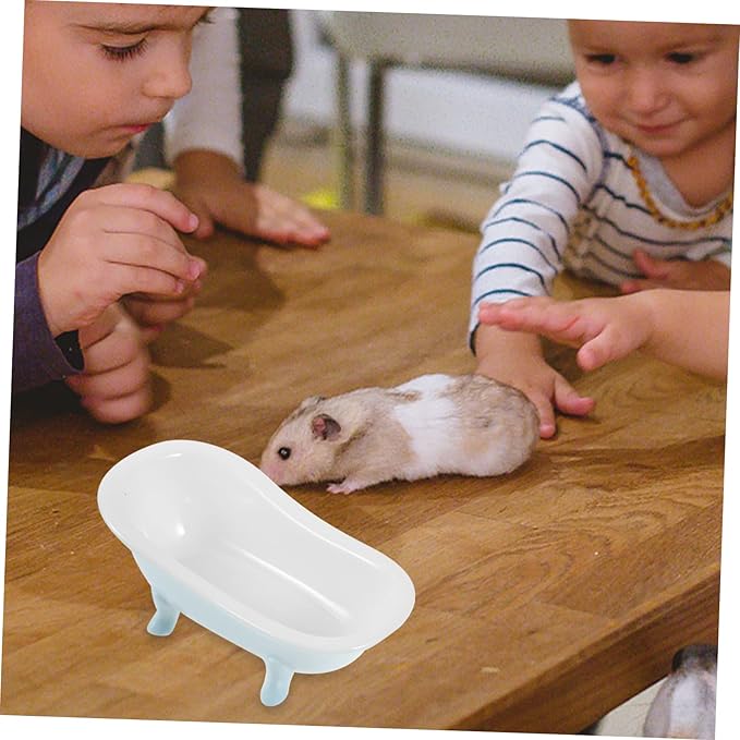 Hamster Sand Bath Box Ceramic Bathtub for Small Pets Bathroom Supplies for Hamsters and Chinchillas Easy to Clean and Reusable Sand Bath Container