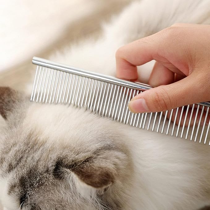 Dog Grooming Scissors with Safety Round Tips Stainless Steel Professional Pet Grooming scissors Kit - Thinning, Curved Scissors and Comb for Dogs Cats - Pink
