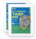 GUARD SHIELD Tarp White 9x9 Feet Multi Purpose Waterproof Poly Tarp Cover 5mil (2-Pack)