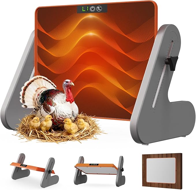 Brooder Heater for Chicks, Chicken Heating Brooder Plate with 3 Adjustable Temp Settings, Safe Coop Heater for Warmer for Poultry Cage Warm, Energy Efficient Radiant Heat Pad (ETL Compliant)