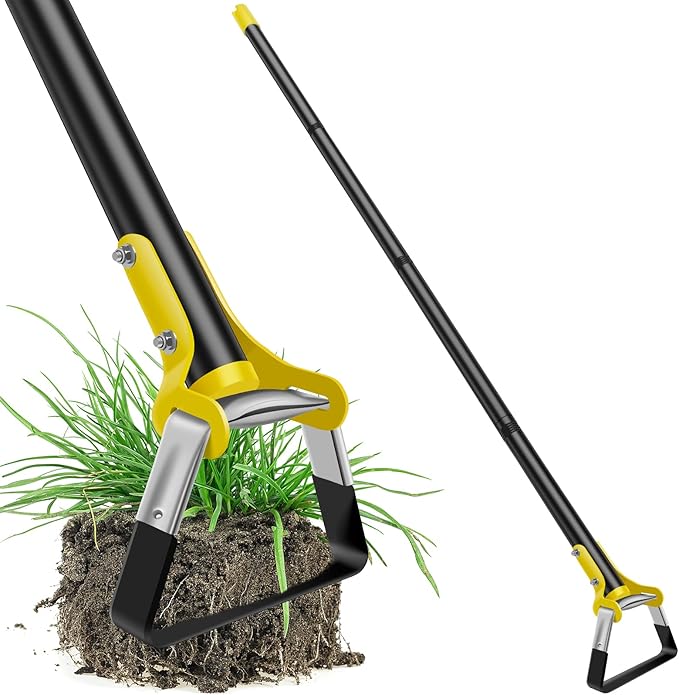 Garden Hoe Tool 1.2/1.6M Stainless Steel Incisive Stirrup Loop Hoe with Triangle Head and Long Handle Ergonomic Weeding Tool for Backyard Courtyard Vegetable Farm Planting .(4 Sections 1.6m)