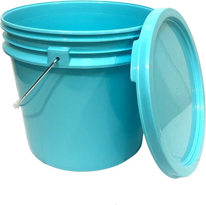 Heavy Duty Detailing Bucket (3.5 Gal) and Bucket Lid (for Car Wash, Boat, Truck, RV, Fishing & More) (Aqua Blue)