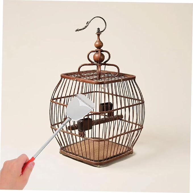 Mikikit 2Pcs Bird Cage Cleaning Brush Set Durable Small Cleaning Brush Droppings Scoop for Efficient Bird Cage Cleaning Reliable Pet Accessories for Small Animals