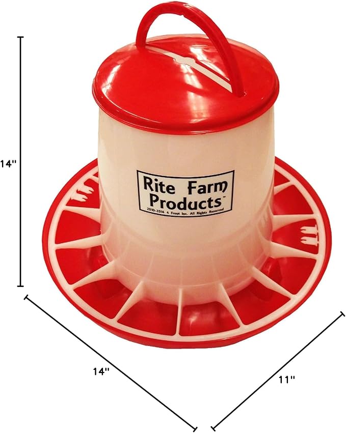 Extra Large RITE FARM PRODUCTS HD 20 LB Chicken Feeder LID &Handle Poultry Chick