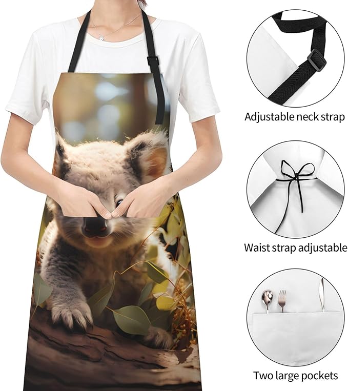 Dogs and Roses Heavy Duty Waterproof Apron with Pockets for AdultsResistant Grilling, Gardening, Painting