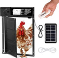 Large Size Automatic Chicken Coop Door Solar Powered, 4000MAh Internal Battery Automatic Coop Door Anti-hit Side Charging Port, Automatic Chicken Door with Timer & Light Sensor 4Modes & Remote Control