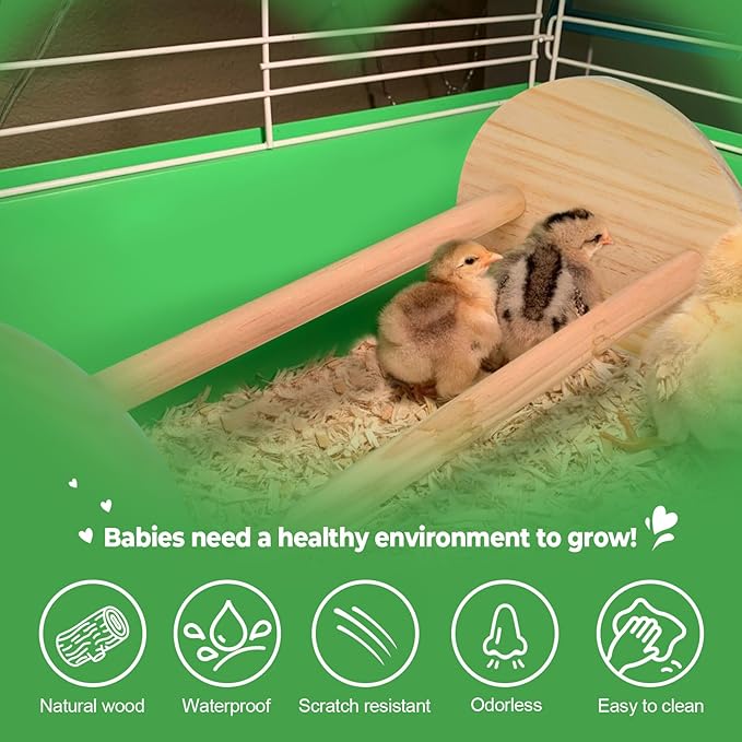 Chicken Perch Chicken Toys for Coop Durable Chick Jungle Gym Strong Wood Roosting Bar Chicken Swing for Chicken Supplies for Chicken Coop Accessories and Brooder for Baby Chicks (2 Pack)
