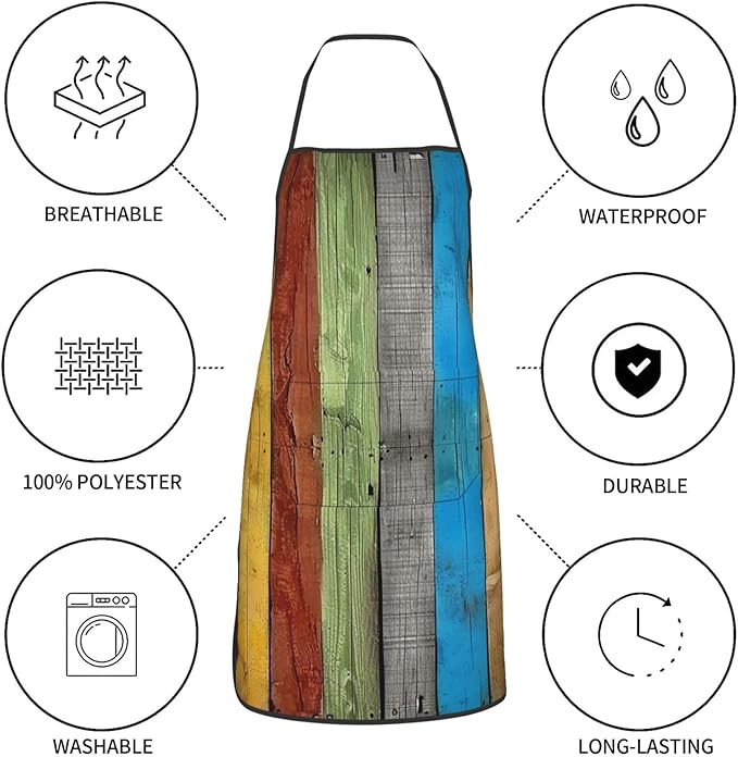 Cute Colorful Dog Paw Printed Unisex Bib Aprons BBQ Cooking Kitchen Aprons for Women Men Chef
