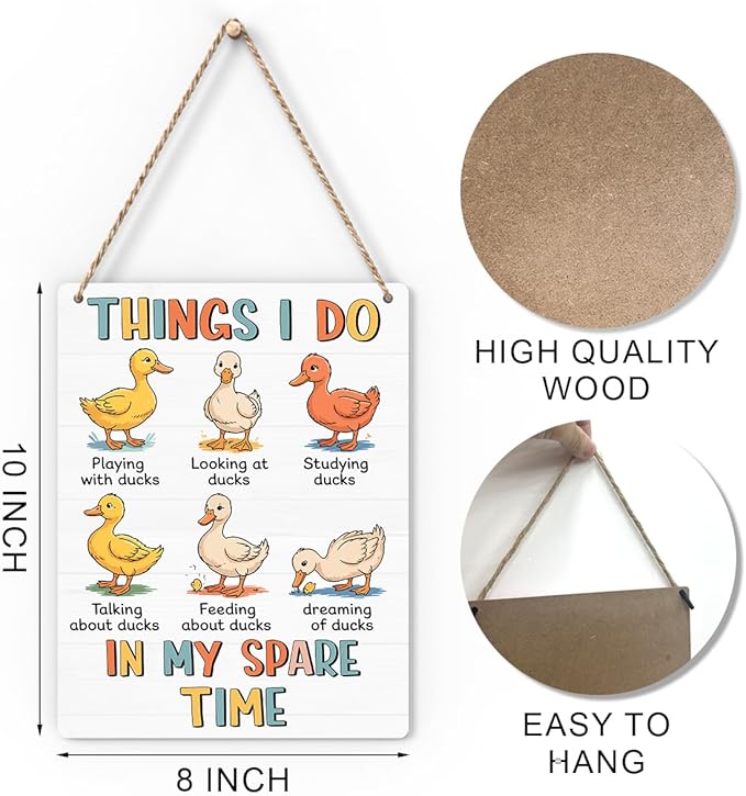 Duck Gifts Sign Funny Duck Coop Accessories Duck Signs Humor Decor for Home Farm Duck-Coop Kitchen Garden Yard Country Decor 8x10 Inch