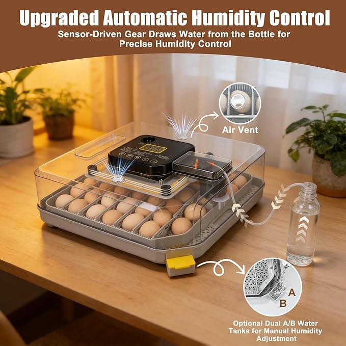Nest IV - 48 Egg Incubator for Breeders, Fully Automated, Accurate Humidity & Temp Control, Chick Separator, Flexible Egg Spacing, Custom Incubation Days, Auto Turning & Auto Stop, Easy Monitoring