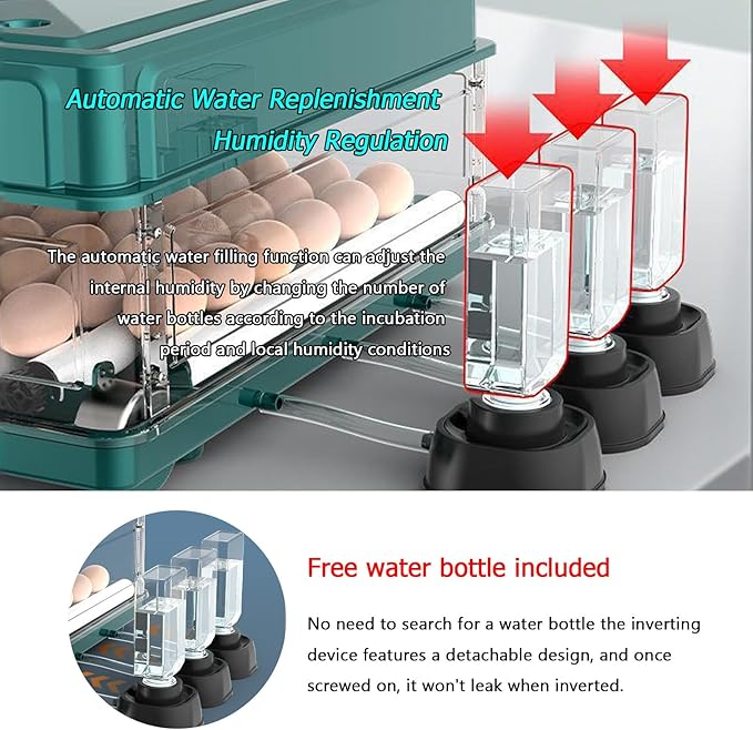 Adjustable Egg Incubators with Automatic Turning and Humidity Control, with Digital Display, for Hatching Eggs Include Chicken Duck Quail