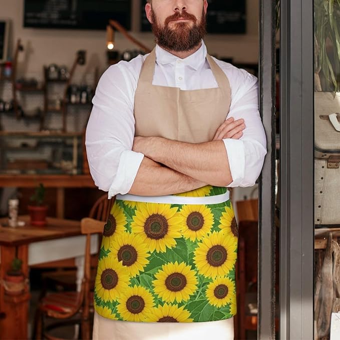 Short 3 Pockets Waist Waiter Waitress Half Apron Waterproof Chef Aprons