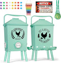 Tgeyd Automatic Chicken Feeder and Waterer Set(4.2Gal/21Lb) with Stand Legs, Anti-Perching Roof, Gravity-Fed System for Poultry,Chicken Coop Accessories