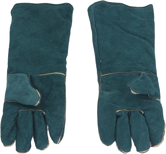 Yosoo Bite Proof Pet Grooming Gloves Thickened Protective Gloves for Dog Training, Bird Keepers Cowhide PU Leather