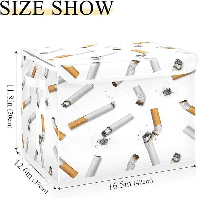 Scattered Smoke Pattern Storage Bins with Lids Foldable Storage Basket with Handles Collapsible Large Fabric Organizer Containers for Clothes Shelves Closet Office Home
