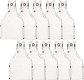 10 Pack Kitchen Aprons, Work Apron, Canvas, Multiple Pockets, Gardening, Painting, BBQ, Artist, Carpenter, Sizes M to XXL, White