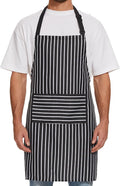 Will Well Kitchen Apron for Men and Women - 33" x 27" Oil-and-Water-Resistant with Adjustable Neck Strap and 38" Waist Ties for a Snug Fit, Lightweight with 2 Front Pockets - 1-Pack, Black