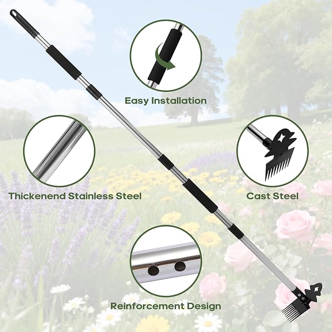 Weed Remover Tool,Portable Garden Weeder Tool,60"Gardening Weeding Tools,2026 New Manganese Steel Weeding Tools,for Hand Weeder for Vegetable Gardening Backyard Farm Planting & Uprooting Weeding Tool
