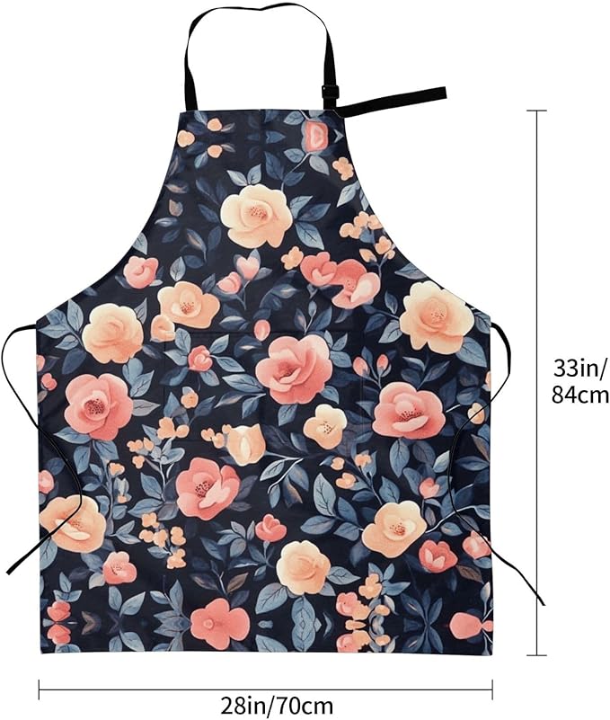 Kitchen Aprons for Men Women Waterproof Apron with 2 Pockets Whale Tail Apron Adjustable Bib Aprons
