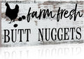 Farm Fresh Chicken Wall Decor Chicken Coop Sign Accessories Rustic Hen House Deco Farmhouse Wooden Door Decoration for Home Kitchen Decoration(Retro Color)