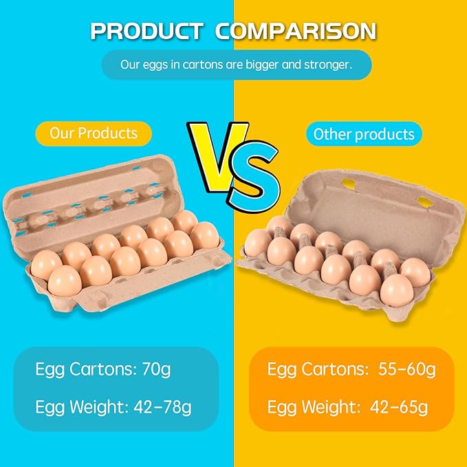 100-Pack Bulk Empty Egg Cartons for Storage, 12-Count Natural Paper Pulp Reusable & Sturdy Design (Egg Storage Containers)