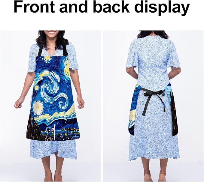 Apron Adjustable Waterproof with Two Deep Pockets Wowen men for Summer BBQ Pool Parties & Resorts