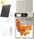 Automatic Chicken Coop Door Solar Powered with Timer, Light Sensor, Remote Control, Anti-Pinch, Waterproof, Aluminum Coop Door, 4 Auto Modes, Comfort Larger Size Duck Chicken Turkey House Door