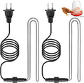Saillong Chickens Water Heater Cord, Heated Chicken Waterer for Winter, Freeze Proof Heated Waterer for Poultry, Small Animals (Rabbits, Guinea Pigs, etc.), Prevent Water Freezing in Drinkers(2 Pack)